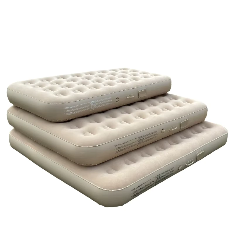 Automatische Opblaasbare Luchtmatras Moderne Buiten Camping Huishoudelijk Ingebouwde Pomp Pluche Bedekking Meubilair Enkel Dubbel