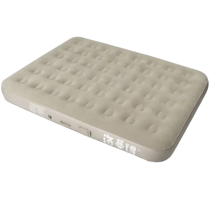 Automatisches Aufblasen und Entleeren Einzelhandel Queen Size Aufblasbares Sofa Flock Luftbett Aufblasbare Matratze