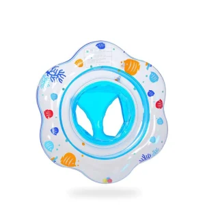 B01 Inflatable PVC Collar Ring Pool Swim Ring with Safety Seat for Child Age 6 36 Months Double Airbag