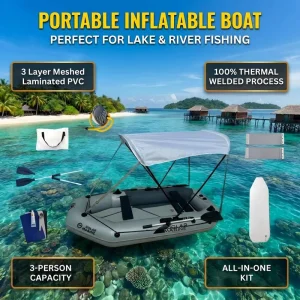 B260 Solar Marine 260cm 2.6m 8.6 ft 3 Person 365 kg Load Rowing Kayak PVC Fishing Inflatable Boat with Luxury Accessories