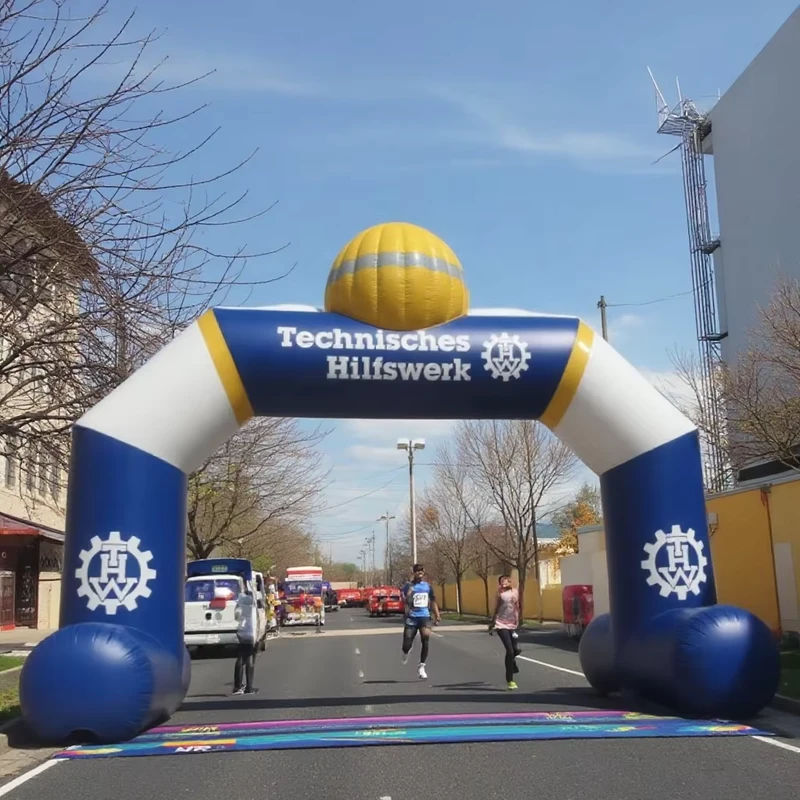 Tenda Publicitária Inflável Reforçada Personalizável BINSPAPO, Grau Comercial, Arco Inflável de 15-35 pés, Inclui Impressão Digital do Logotipo