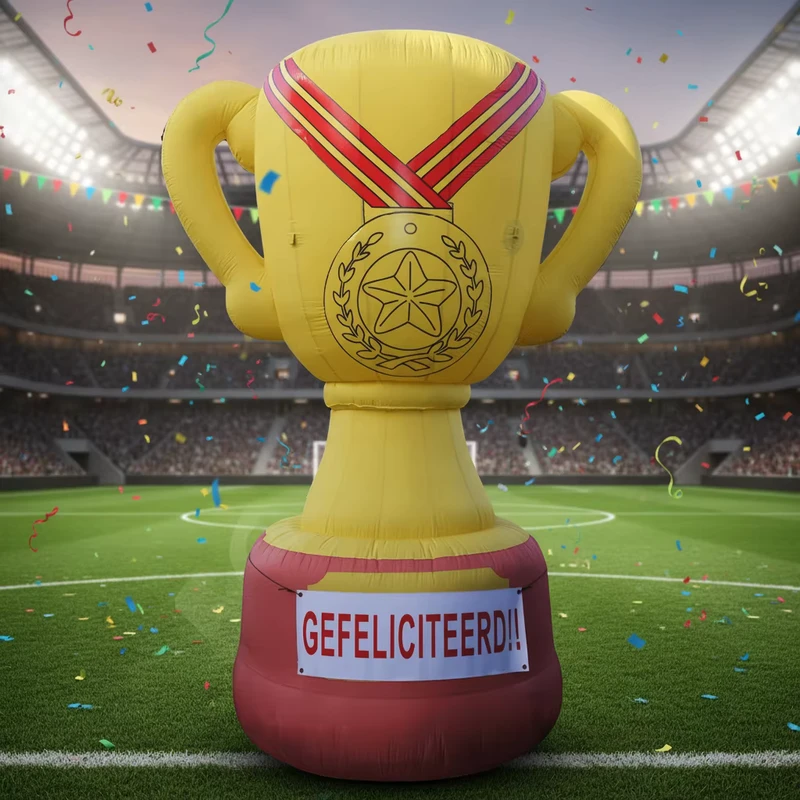 Modèle de trophée de football gonflable BOYAN pour événements, modèle de champion doré pour célébration sportive