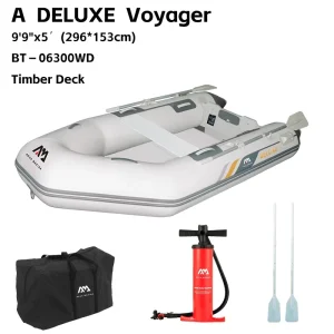 BT-06300WD 296*153 cm Inflatable PVC Boat Canoe Manned Fishing Dinghy 4-Person 7.5KW Motor