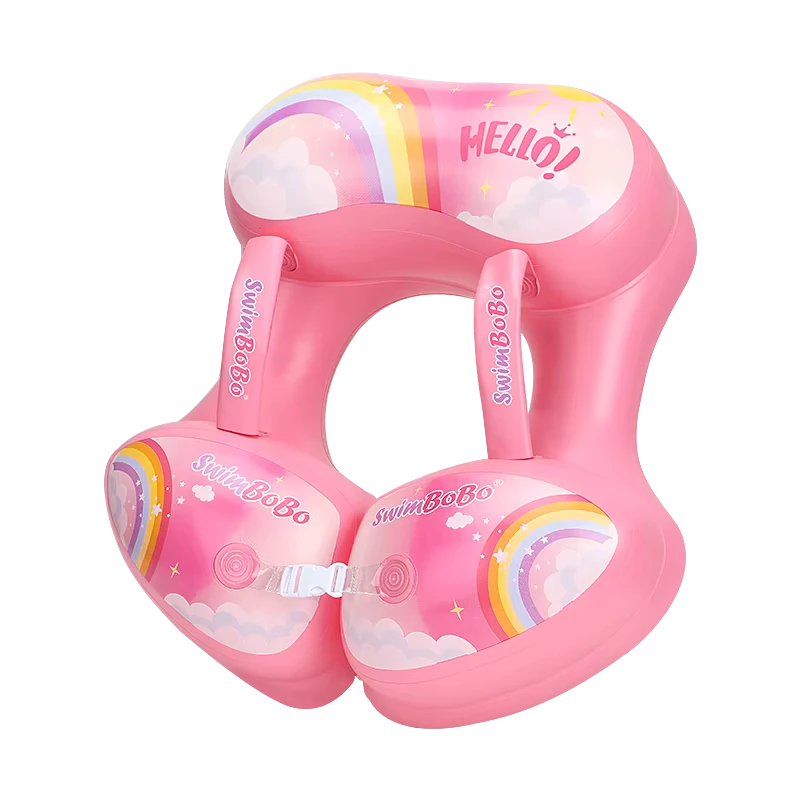 Flotteur de piscine pour bébé, flotteur de piscine solide avec conception anti-retournement et doubles boucles de sécurité