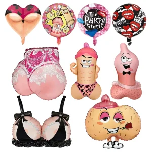 Bachelorette Party Balloons Big Willy Shaped Foil Balloon Hen Night Adult Party Supplies Bra Boba Women’s Underwear Sex Balloons