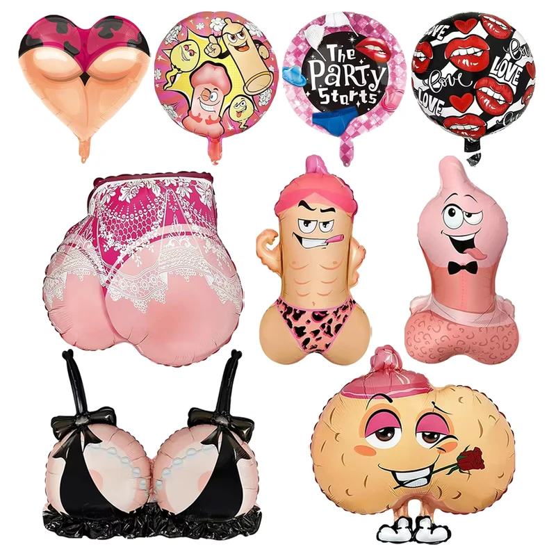 Globos de fiesta de despedida de soltera, globo de aluminio en forma de Willy, suministros para fiestas de adultos, sujetador Boba, globos de ropa interior femenina