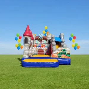 Backyard Commercial PVC Inflatable Bouncer House with Slide Combo 4x4m 2-4ppl Capacity for Kids Party