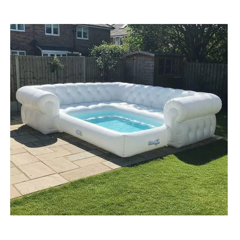 Hồ bơi bơm hơi khổng lồ bằng PVC bền bỉ với ghế sofa di động cho tiệc gia đình