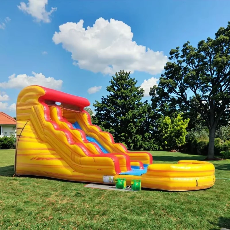 Backyard Fun Water Slide Inflatable Castle with Pool for Kids and Adults