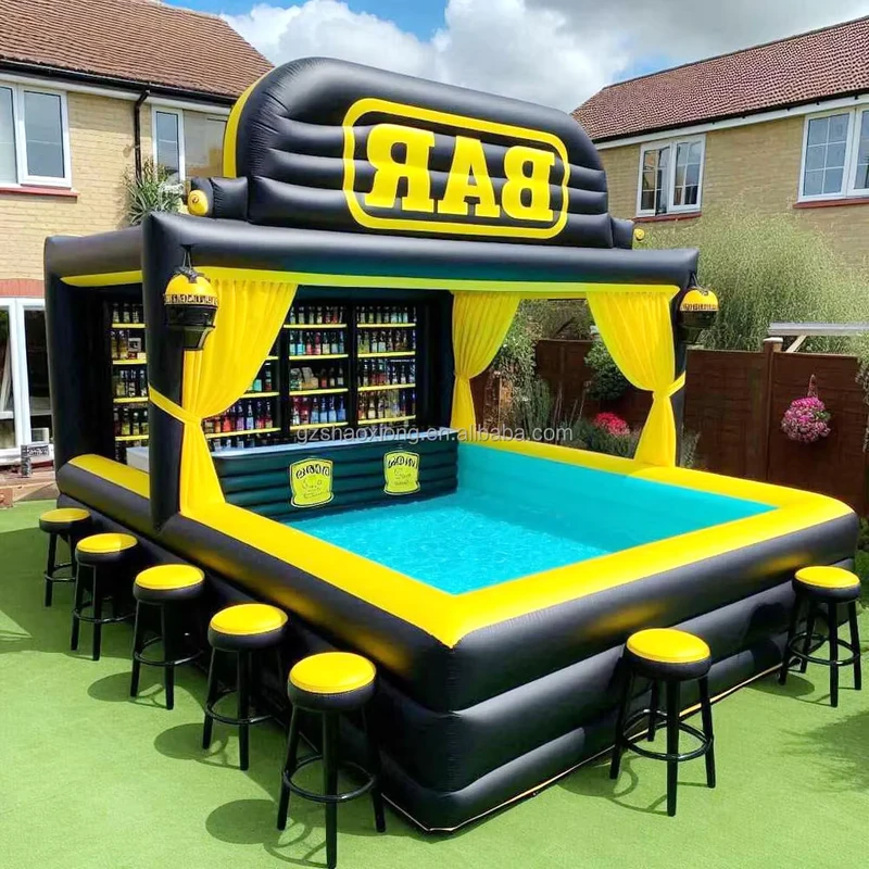 Bar Kolam Inflatable Mengapung Ultimate untuk Dewasa, Pesta, Kolam Renang, Pub, Acara, Cabana Pantai, Tenda Bar Kolam Inflatable