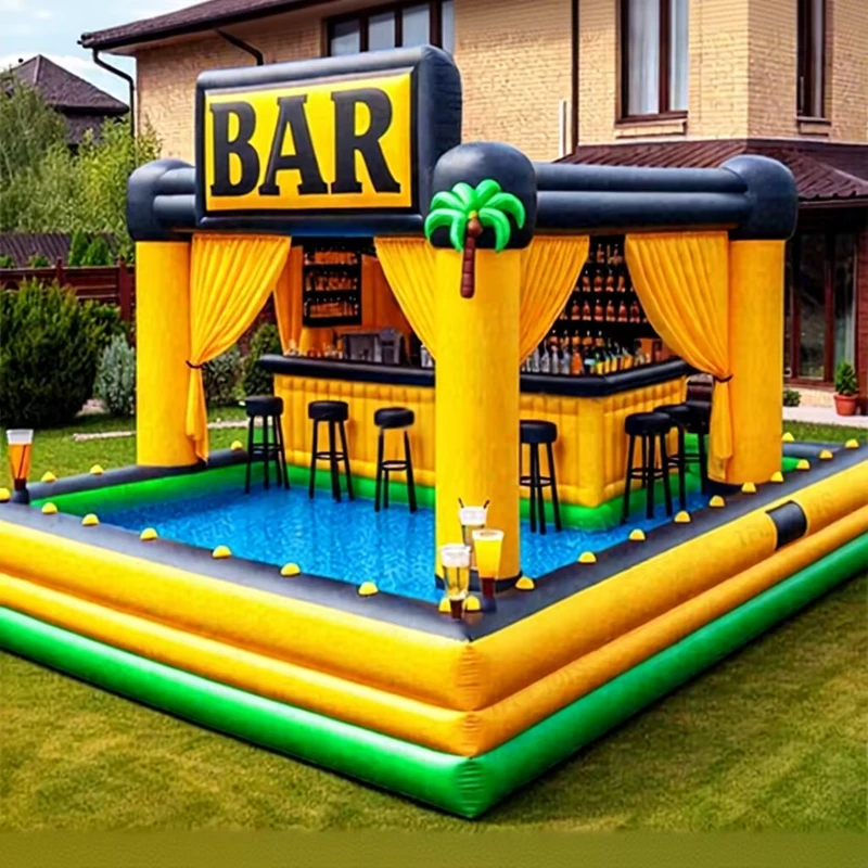 Backyard Water Inflatable Pool Bar Floating Water Bar Vinyl PVC Material EN14960 Certified 2-Year Warranty for Family Party
