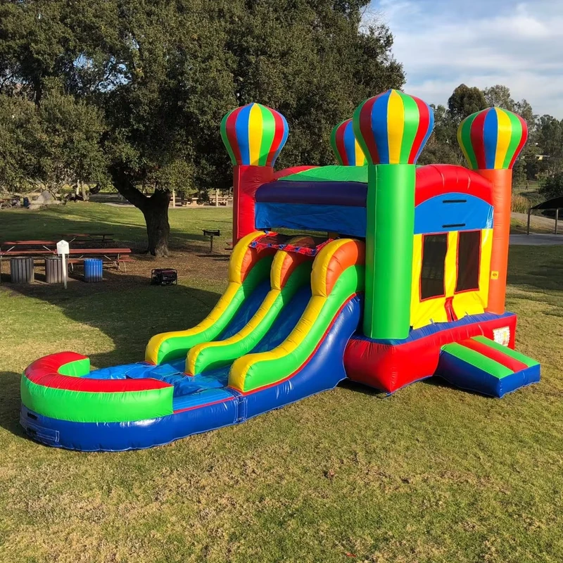 Castello Gonfiabile Personalizzato per Giochi Accessori Scivolo a Doppia Corsia per Festa