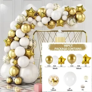Conjunto de globos para decoración de boda y cumpleaños Arco de globos dorados
