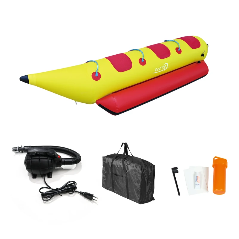 Banana Boat Aufblasbarer Schleppschlauch Ski Wasser Spielgerät 3 Sitze Aufblasbares Meer Fliegender Fisch Boot mit Elektropumpe