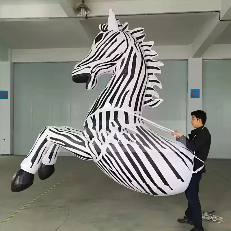 Bar Interactive Atmosphere Props Inflatable Zebra Unicorn Pegasus Flattering Plush Wire Performance Inflatable