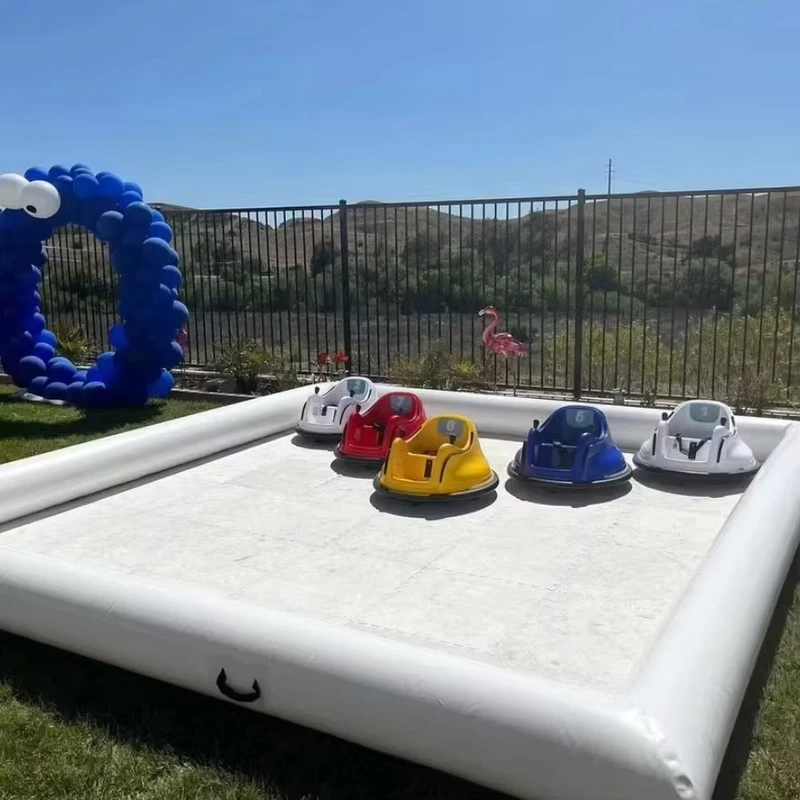 Coche de choque eléctrico inflable para niños con batería, luz LED, música, giro de 360 grados, mini interior y exterior