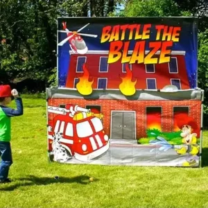 Battle the Blaze Carnival Game Rentals Carnival Game Firefighter Game Rental Outdoor Carnival Games