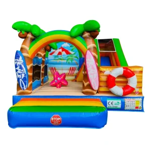 Beach Bounce House Commercial Inflatable Castle Slide Moonwalk Bouncers Inflatable Castle Combo