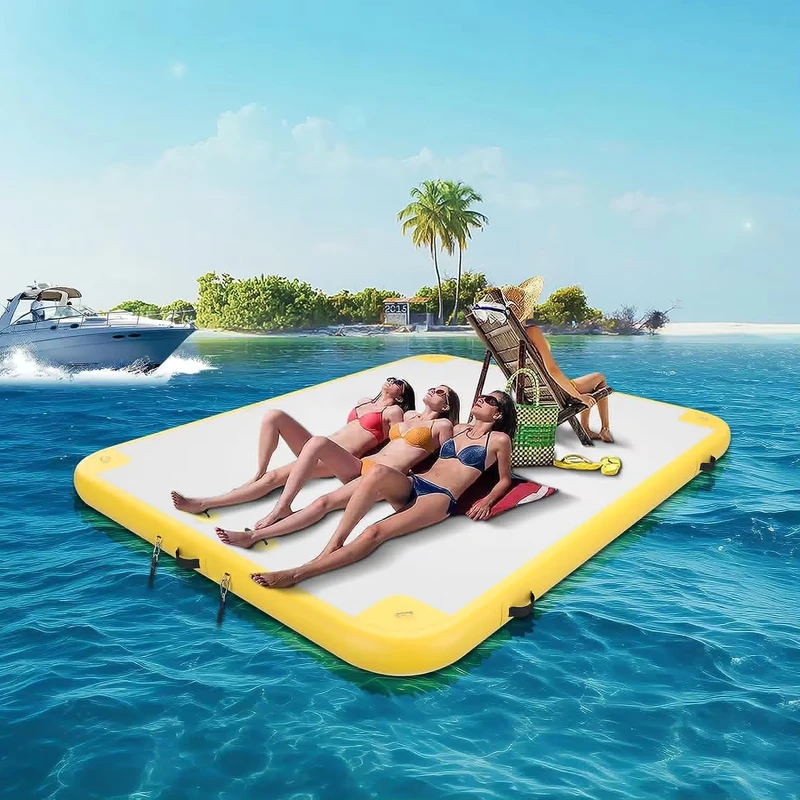 Bến Tàu Nổi Biển Inflatable Raft Water Pad Đa Người Đảo Nổi Không Khí cho Hồ Bơi