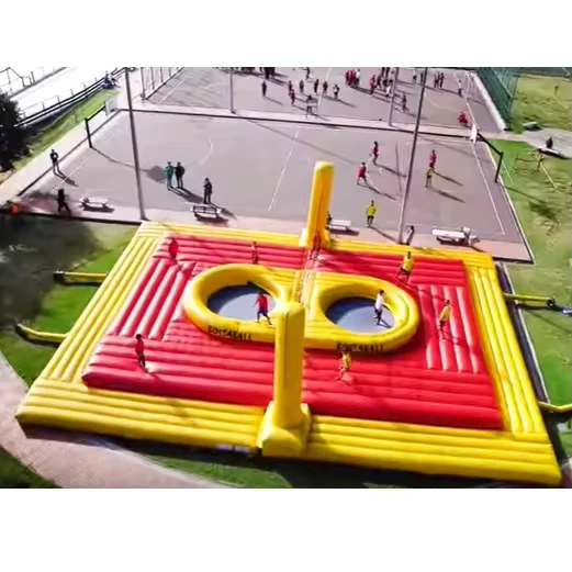 Campo de Voleibol Inflável para Jogos de Praia com Trampolim
