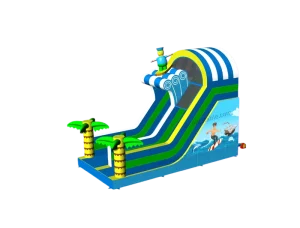 Beach Surf Inflatable Slide Palm Tree Inflatable Slide Tropical Inflatable Slide Surfing Theme Inflatable Slide