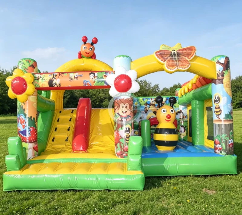Bee Theme Inflatable Bouncer Castle Game for Kids Inflatable House Party Jump Bouncing and Slide Combo