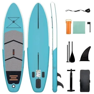 Beginner Blue Inflatable Stand Up Surfing Paddle Board With All Accessories