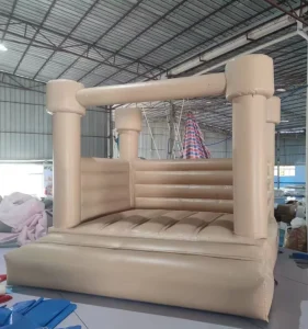 Castelo Inflável Neutro Bege de 10 pés para Crianças, Aluguer para Casamentos e Festas de Aniversário
