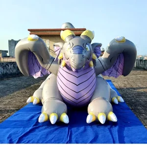 Beile Drago Gonfiabile Grigio in PVC da 5m, Attrezzatura Gonfiabile per Pubblicità