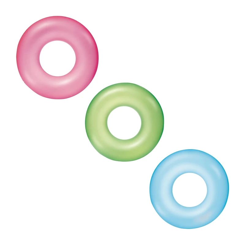 Bestway 36024, Ukuran Anak Neon Frost, Pelampung Kolam Inflatable, Cincin Renang 76cm Dia