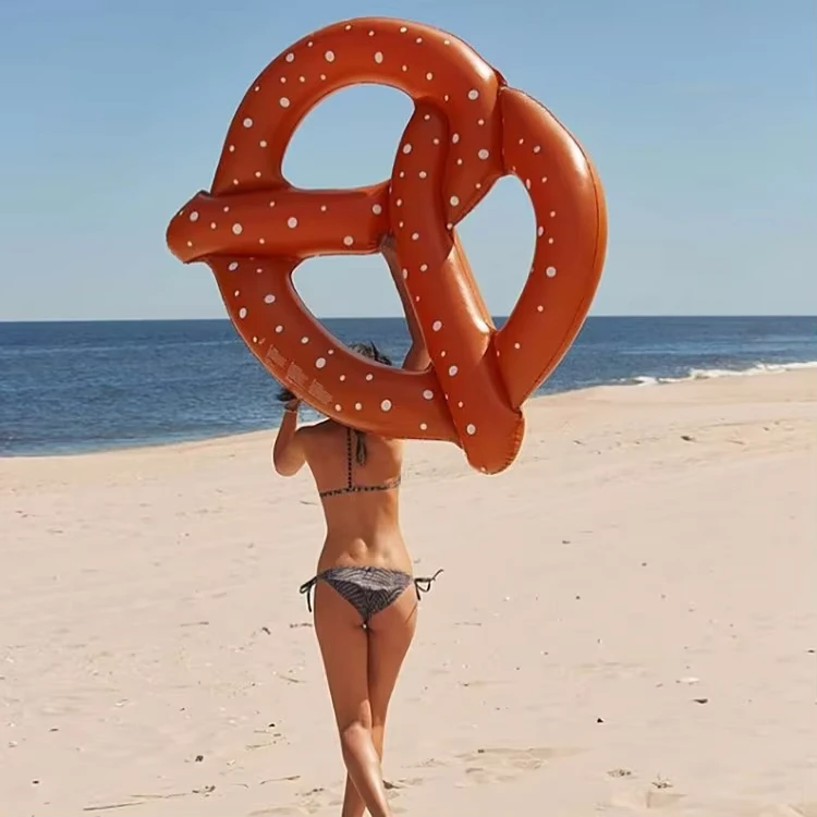 Großer Brot-Ring 140 cm, aufblasbarer Schwimmring, schwimmende Insel, Liege, werkseitig angepasst