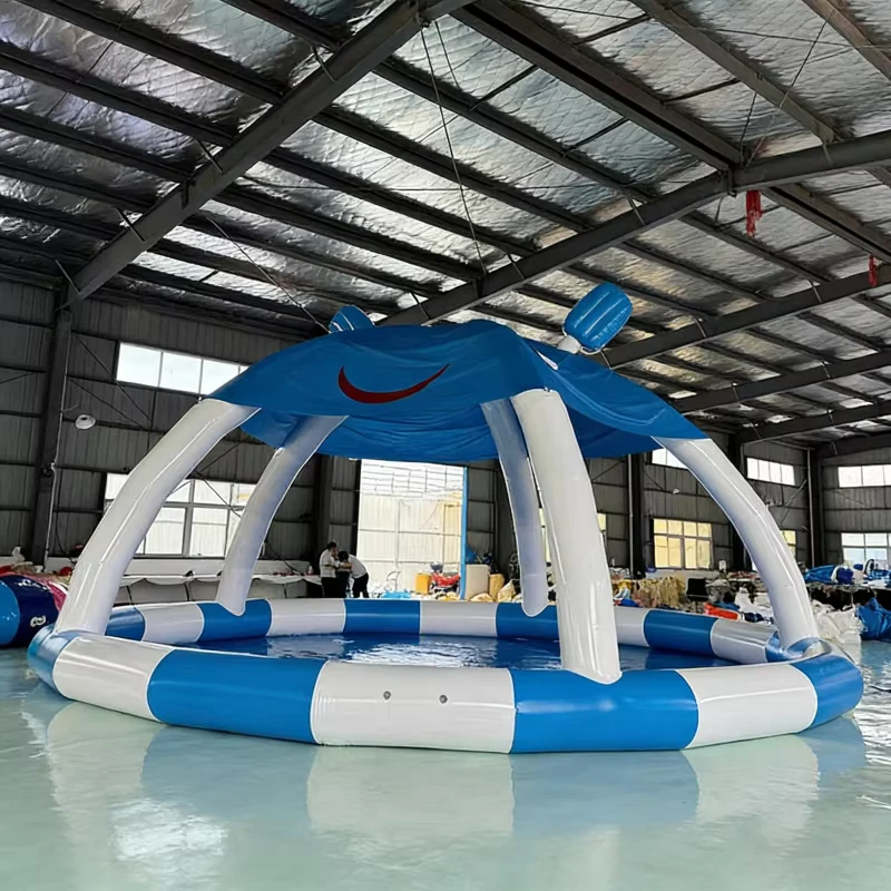 Kolam Renang Inflatable PVC Plastik Keluarga Anak Dewasa Indoor Outdoor Lipat Besar di Atas Tanah