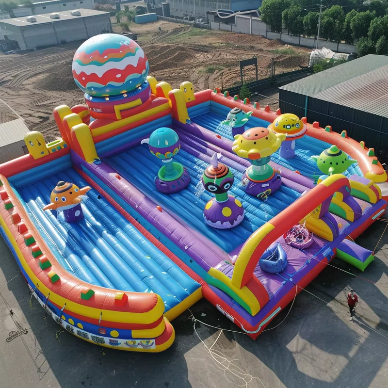 Grande Parque Inflável Parque de Diversões Tema Alienígena Naves Espaciais Infláveis Castelo Inflável Planeta Espacial Parque de Trampolins Inflável