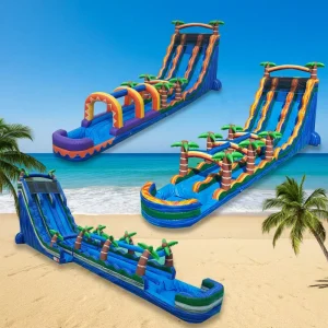 Grandes Escorregas de Água Infláveis Parque Combo de Balanço e Splash Rides Comerciais para Quintais Escorregas de Piscina Infláveis