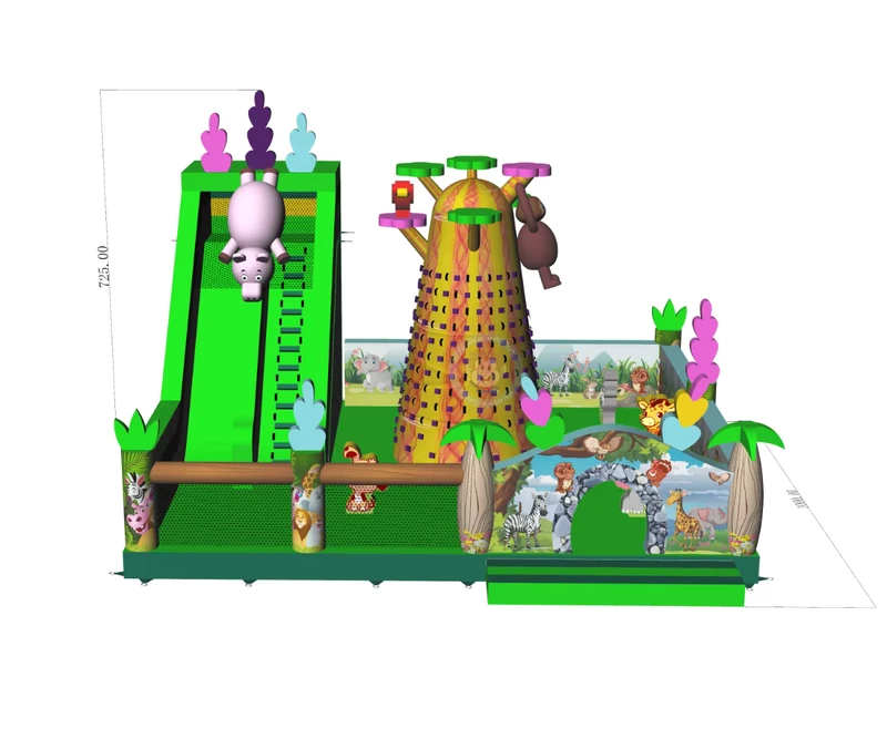 Groot Springkasteel Opblaasbaar Kasteel Feest Opblaasbaar Springhuis Opblaasbaar Thema Park Springkasteel Opblaasbare Combo