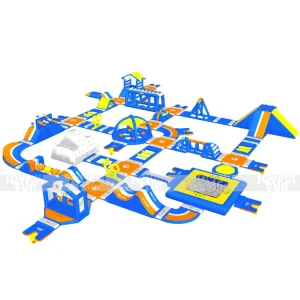 बड़ा आकार 48*41 मीटर inflatable तैरता पानी पार्क वयस्कों के लिए inflatable पानी पार्क