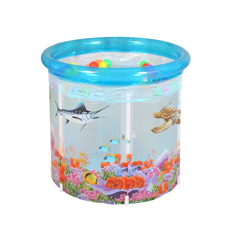 Kolam Renang Bayi Portabel Transparan Besar 80*80, Bak Mandi PVC Ramah Lingkungan
