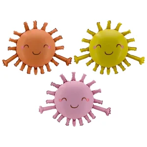 Verjaardagsfeest Ballon Leverancier Cartoon Glimlachende Zon Roze Oranje Gele Kleur Opblaasbare Folieballonnen voor Baby Shower Feesten