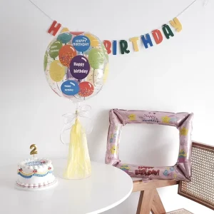 Decoración personalizada para fiestas de cumpleaños, globos Bobo de burbujas para baby shower