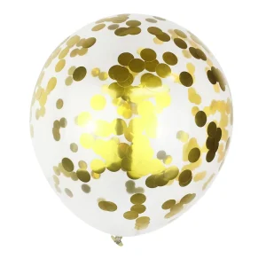 Trang trí tiệc sinh nhật, bóng bay latex màu vàng 12 inch, bóng bay sequin sáng bóng