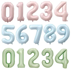 Birthday Party Number Inflatable Foil Balloon 32 Inches Baby Pink Blue Decorations Quality Party Balloons