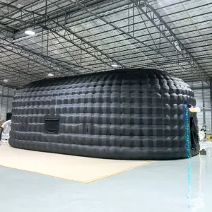 Чёрный надувной клубный шатёр большой, портативный, с LED-освещением для вечеринки
