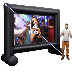 Tela de Cinema Inflável ao Ar Livre em Design de Desenho Animado, Tela de Projeção Airtight Grande para Promoção de Eventos Publicitários