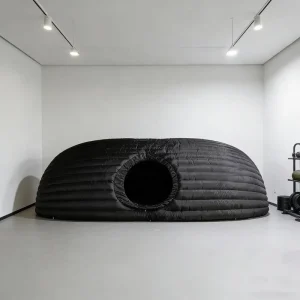 Black Oxford Inflatable Hot Air Pod Yoga Dome Tent Inflatable Hot Yoga Pod with Led Light for Private Immersive Experience