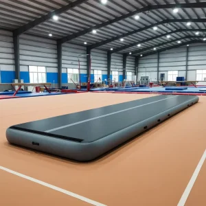 Black PVC 5m Inflatable Air Track Tumbling Mat 9mm Thick Yoga Fitness Pad for Gym Exercise