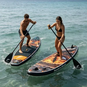 Black Unique Style Set Inflatable EVA PVC Paddle Board Adjustable Paddle SUP Sea Surfboard Water Ski Board Rowing Board