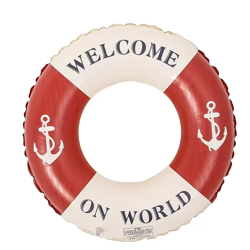 Galleggiante a forma di ciambella in PVC ecologico, colore blu, 60 cm, resistente per bambini