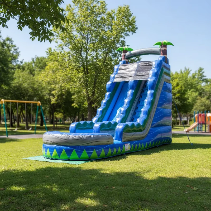 Blue Commercial Giant Inflatable Water Slide for Adults for Sale Made of Pvc Tarpaulin