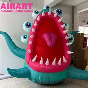 Blue Inflatable Cartoon Mascot Giant Inflatable Monster for Display