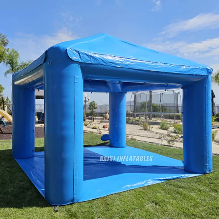 Lều Bơm Hơi Xịt Nước Màu Xanh 13'x13' PVC Thương Mại Dùng Ngoài Trời Quảng Cáo Cho Sự Kiện Tiệc Tùng